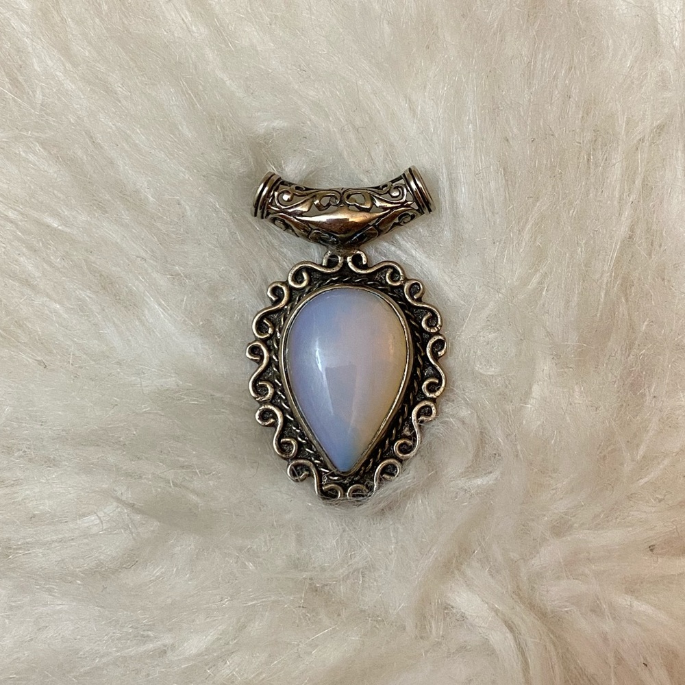 925 Sterling silver fluorite pendant large